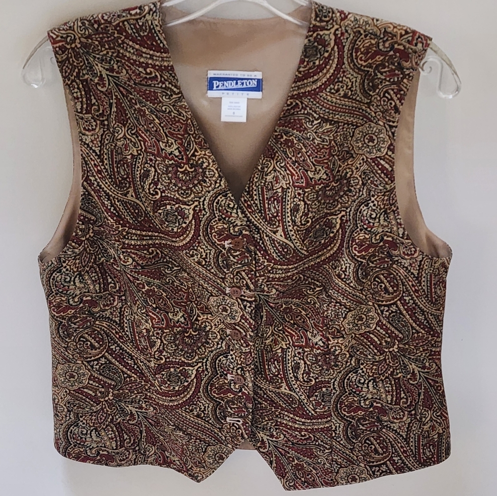 PENDLETON PAISLEY VEST PETITE 8